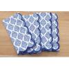 PurpleEssences Scalloped Embroidery Cloth Napkins Table Decor Fall Thanksgiving 100% Cotton Set of 4-18 x 18 inch – Aurelia Edges – Rust(Floral Paisley Edges – Blue)