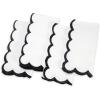 PurpleEssences Scalloped Embroidery Cloth Napkins Table Decor Fall Thanksgiving 100% Cotton Set of 4-18 x 18 inch – Aurelia Edges – Rust(White(edges- Black))