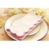 PurpleEssences Scalloped Embroidery Cloth Napkins Table Decor Fall Thanksgiving 100% Cotton Set of 4-18 x 18 inch – Aurelia Edges – Rust(White(edges- Blush Pink))