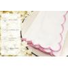 PurpleEssences Scalloped Embroidery Cloth Napkins Table Decor Fall Thanksgiving 100% Cotton Set of 4-18 x 18 inch – Aurelia Edges – Rust(White(edges- Blush Pink))