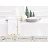 PurpleEssences Scalloped Embroidery Cloth Napkins Table Decor Fall Thanksgiving 100% Cotton Set of 4-18 x 18 inch – Aurelia Edges – Rust(White(edges- Gold))