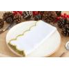 PurpleEssences Scalloped Embroidery Cloth Napkins Table Decor Fall Thanksgiving 100% Cotton Set of 4-18 x 18 inch – Aurelia Edges – Rust(White(edges- Gold))