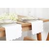 PurpleEssences Scalloped Embroidery Cloth Napkins Table Decor Fall Thanksgiving 100% Cotton Set of 4-18 x 18 inch – Aurelia Edges – Rust(White(edges- Lavender))