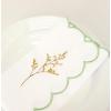 PurpleEssences Scalloped Embroidery Cloth Napkins Table Decor Fall Thanksgiving 100% Cotton Set of 4-18 x 18 inch – Aurelia Edges – Rust(White(edges- Sage Green))
