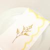 PurpleEssences Scalloped Embroidery Cloth Napkins Table Decor Fall Thanksgiving 100% Cotton Set of 4-18 x 18 inch – Aurelia Edges – Rust(White(edges- Yellow))