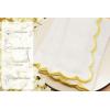PurpleEssences Scalloped Embroidery Cloth Napkins Table Decor Fall Thanksgiving 100% Cotton Set of 4-18 x 18 inch – Aurelia Edges – Rust(White(edges- Yellow))