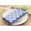 PurpleEssences Scalloped Embroidery Cloth Napkins Table Decor Fall Thanksgiving Halloween 100% Cotton Set of 4-18 x 18 inch – Black – Edges – Orange(Floral Paisley Edges – Blue)