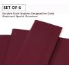 PurpleEssences Set of 12 Cloth Dinner Napkins 100% Cotton 18×18 Inch – Soft Durable Washable – Ideal for Farmhouse Party Fall Thanksgiving – Perfect Everyday Use Table Linen – Burgundy(Burgundy)