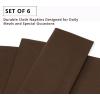 PurpleEssences Set of 12 Cloth Dinner Napkins 100% Cotton 18×18 Inch – Soft Durable Washable – Ideal for Farmhouse Party Fall Thanksgiving – Perfect Everyday Use Table Linen – Burgundy(Nut Brown)