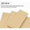 PurpleEssences Set of 12 Cloth Dinner Napkins 100% Cotton 18×18 Inch – Soft Durable Washable – Ideal for Farmhouse Party Fall Thanksgiving – Perfect Everyday Use Table Linen – Burgundy(Beige)