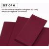 PurpleEssences Set of 12 Hemstitch Cloth Dinner Napkins 100% Cotton – Soft Durable Washable – Ideal for Wedding Fall Thanksgiving Halloween – Perfect Everyday Use Table Linen 18×18 – Black(Burgundy)