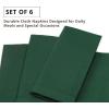 PurpleEssences Set of 12 Hemstitch Cloth Dinner Napkins 100% Cotton – Soft Durable Washable – Ideal for Wedding Fall Thanksgiving Halloween – Perfect Everyday Use Table Linen 18×18 – Black(Forest Green)