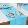 PurpleEssences Set of 12 Hemstitch Cloth Dinner Napkins 100% Cotton – Soft Durable Washable – Ideal for Wedding Fall Thanksgiving Halloween – Perfect Everyday Use Table Linen 18×18 – Black(Aqua Blue)