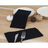 PurpleEssences Set of 12 Hemstitch Cloth Dinner Napkins 100% Cotton – Soft Durable Washable – Ideal for Wedding Fall Thanksgiving Halloween – Perfect Everyday Use Table Linen 18×18 – Black(Black)