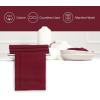 PurpleEssences Set of 12 Hemstitch Cloth Dinner Napkins 100% Cotton – Soft Durable Washable – Ideal for Wedding Fall Thanksgiving Halloween – Perfect Everyday Use Table Linen 18×18 – Black(Burgundy)