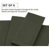 PurpleEssences Set of 12 Hemstitch Cloth Dinner Napkins 100% Cotton – Soft Durable Washable – Ideal for Wedding Fall Thanksgiving Halloween – Perfect Everyday Use Table Linen 18×18 – Black(Olive Green)