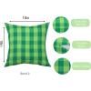 PurpleEssences Set of 2 Buffalo Plaid Check Throw Pillow Covers Farmhouse Pillow Cushion Case 100% Cotton for Fall Thanksgiving Decor Car Bed Sofa – 12 x 20 Inch – Red and Black(St Patricks Green – Buffalo Plaid)