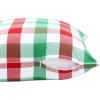 PurpleEssences Set of 2 Buffalo Plaid Check Throw Pillow Covers Farmhouse Pillow Cushion Case 100% Cotton for Fall Thanksgiving Decor Car Bed Sofa – 12 x 20 Inch – Red and Black(Red Green and White – Buffalo Plaid)