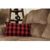 PurpleEssences Set of 2 Buffalo Plaid Check Throw Pillow Covers Farmhouse Pillow Cushion Case 100% Cotton for Fall Thanksgiving Decor Car Bed Sofa – 12 x 20 Inch – Red and Black(Red and Black – Buffalo Plaid)