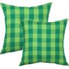 PurpleEssences Set of 2 Buffalo Plaid Check Throw Pillow Covers Farmhouse Pillow Cushion Case 100% Cotton for Fall Thanksgiving Decor Car Bed Sofa – 12 x 20 Inch – Red and Black(St Patricks Green – Buffalo Plaid)