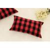 PurpleEssences Set of 2 Tartan Plaid Check Throw Pillow Covers Farmhouse Pillow Cushion Case 100% Cotton for Christmas Decor Car Bed Sofa 16 x 16 Inch – Green(Red and Black – Buffalo Plaid)