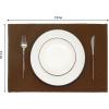 PurpleEssences Solid Ribbed Placemats 100% Cotton Place mats Set of 4, 13×19 Inch, Thick Durable Table Mats for Dining, Kitchen, or Casual Farmhouse Tabletop Décor Fall Thanksgiving – Rust(Nut Brown)