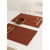 PurpleEssences Solid Ribbed Placemats 100% Cotton Place mats Set of 4, 13×19 Inch, Thick Durable Table Mats for Dining, Kitchen, or Casual Farmhouse Tabletop Décor Fall Thanksgiving – Rust(Rust)