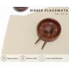 PurpleEssences Solid Ribbed Placemats 100% Cotton Place mats Set of 4, 13×19 Inch, Thick Durable Table Mats for Dining, Kitchen, or Casual Farmhouse Tabletop Décor Fall Thanksgiving – Rust(Royal Linen)
