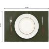 PurpleEssences Solid Ribbed Placemats 100% Cotton Place mats Set of 4, 13×19 Inch, Thick Durable Table Mats for Dining, Kitchen, or Casual Farmhouse Tabletop Décor Fall Thanksgiving – Rust(Olive Green)