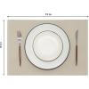 PurpleEssences Solid Ribbed Placemats 100% Cotton Place mats Set of 4, 13×19 Inch, Thick Durable Table Mats for Dining, Kitchen, or Casual Farmhouse Tabletop Décor Fall Thanksgiving – Rust(Royal Linen)