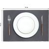 PurpleEssences Solid Ribbed Placemats 100% Cotton Place mats Set of 4, 13×19 Inch, Thick Durable Table Mats for Dining, Kitchen, or Casual Farmhouse Tabletop Décor Fall Thanksgiving – Rust(Mineral Gray)