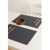 PurpleEssences Solid Ribbed Placemats 100% Cotton Place mats Set of 4, 13×19 Inch, Thick Durable Table Mats for Dining, Kitchen, or Casual Farmhouse Tabletop Décor Fall Thanksgiving – Rust(Mineral Gray)