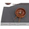 PurpleEssences Solid Ribbed Placemats 100% Cotton Place mats Set of 4, 13×19 Inch, Thick Durable Table Mats for Dining, Kitchen, or Casual Farmhouse Tabletop Décor Fall Thanksgiving – Rust(Mineral Gray)
