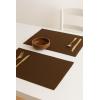 PurpleEssences Solid Ribbed Placemats 100% Cotton Place mats Set of 4, 13×19 Inch, Thick Durable Table Mats for Dining, Kitchen, or Casual Farmhouse Tabletop Décor Fall Thanksgiving – Rust(Nut Brown)