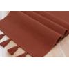 PurpleEssences Solid Ribbed Woven Table Runner with Multi-Tassels Farmhouse Dining Room – Perfect for Every Day and Seasonal Decor – Fall Thanksgiving – 13×90 Inches – Olive Green(Rust)
