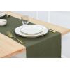PurpleEssences Solid Ribbed Woven Table Runner with Multi-Tassels Farmhouse Dining Room – Perfect for Every Day and Seasonal Decor – Fall Thanksgiving – 13×90 Inches – Olive Green(Olive Green)