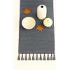 PurpleEssences Solid Ribbed Woven Table Runner with Multi-Tassels Farmhouse Dining Room – Perfect for Every Day and Seasonal Decor – Fall Thanksgiving – 13×90 Inches – Olive Green(Mineral Gray)