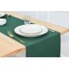 PurpleEssences Solid Ribbed Woven Table Runner with Multi-Tassels Farmhouse Dining Room – Perfect for Every Day and Seasonal Decor – Fall Thanksgiving – 13×90 Inches – Olive Green(Forest Green)
