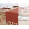 PurpleEssences Solid Ribbed Woven Table Runner with Multi-Tassels Farmhouse Dining Room – Perfect for Every Day and Seasonal Decor – Fall Thanksgiving – 13×90 Inches – Olive Green(Rust)