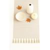 PurpleEssences Solid Ribbed Woven Table Runner with Multi-Tassels Farmhouse Dining Room – Perfect for Every Day and Seasonal Decor – Fall Thanksgiving – 13×90 Inches – Olive Green(Royal Linen)