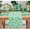PurpleEssences St Patricks Day Shamrock Decorations Table Runner Green Clover, Dining Table Decoration for Indoor Home Party – 13 X 72 Inch – Shamrock 4 Leaf Clover(Shamrock 4 Leaf Clover)