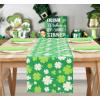 PurpleEssences St Patricks Day Shamrock Decorations Table Runner Green Clover, Dining Table Decoration for Indoor Home Party – 13 X 72 Inch – Shamrock 4 Leaf Clover(Multi Green Shamrock)