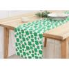 PurpleEssences St Patricks Day Shamrock Decorations Table Runner Green Clover, Dining Table Decoration for Indoor Home Party – 13 X 72 Inch – Shamrock 4 Leaf Clover(Shamrock 4 Leaf Clover)