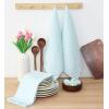 PurpleEssences Stripe Kitchen Towels – Set of 6, 18×28 Inch – 100% Cotton, Absorbent & Reusable Dish Towels with Hanging Loop French-Inspired Style Fall Thanksgiving – Rust(Blue)
