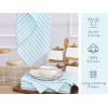PurpleEssences Stripe Kitchen Towels – Set of 6, 18×28 Inch – 100% Cotton, Absorbent & Reusable Dish Towels with Hanging Loop French-Inspired Style Fall Thanksgiving – Rust(Blue)