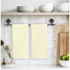 PurpleEssences Stripe Kitchen Towels – Set of 6, 18×28 Inch – 100% Cotton, Absorbent & Reusable Dish Towels with Hanging Loop French-Inspired Style Fall Thanksgiving – Rust(Yellow)