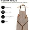 PurpleEssences Striped Adjustable Kitchen Aprons with 2 Pockets, Cotton – Soft Durable for Home or Restaurant for Men & Women(Assorted – White Black and Cream Nut Brown)