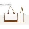 PurpleEssences Stylish Canvas Tote Bag Daily Essentials for Women, Cute Reusable Cloth Cotton Bags for Shopping Grocery(Cream Brown)