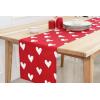 PurpleEssences Valentines Day Table Runner Love Heart Table Decor, Indoor Outdoor Holiday Anniversary Decoration for Home 13 X 72 Inch – White – Red Heart(Red – White Heart)