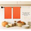 PurpleEssences Waffle Weave Kitchen Towel, 100% Cotton – 15 x 25 Inches, with Hanging Loop Ultra Soft Absorbent Quick Drying Dish Cloth, Tea and Hand Towels, 6 Pack – Fall Thanksgiving – Aqua Blue(Orange)